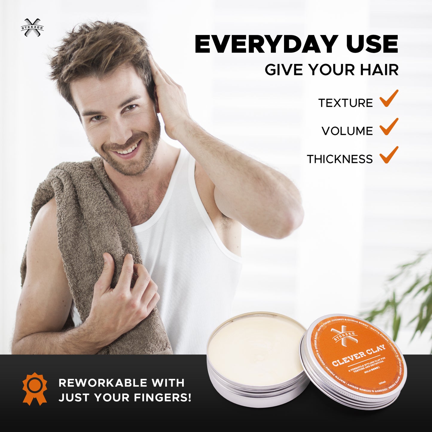 Steezee Clever Clay – Strong Hold Matte Hair Clay